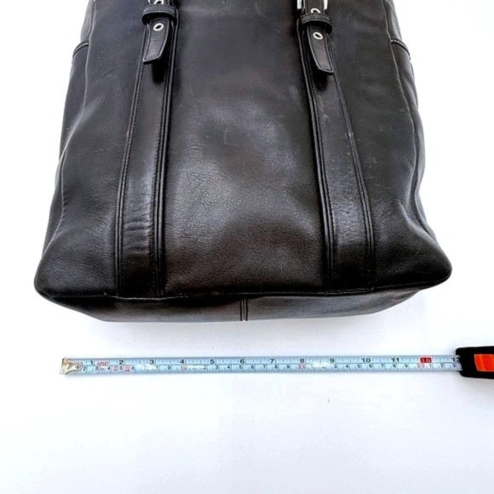 Coach Hamptons Black Leather Tote Bag Classic Shoulder Carry Handbag - Picture 7 of 12